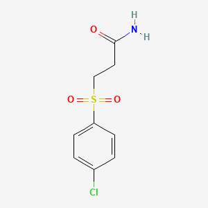 molecular formula C9H10ClNO3S B12569936 Propanamide, 3-[(4-chlorophenyl)sulfonyl]- CAS No. 202191-43-3