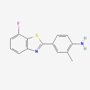 molecular formula C14H11FN2S B12569950 Benzenamine, 4-(7-fluoro-2-benzothiazolyl)-2-methyl- CAS No. 260443-91-2