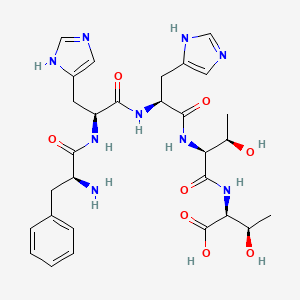 molecular formula C29H39N9O8 B12569960 L-Phenylalanyl-L-histidyl-L-histidyl-L-threonyl-L-threonine CAS No. 297180-94-0