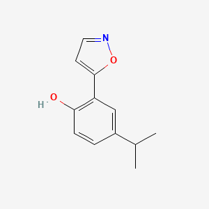 molecular formula C12H13NO2 B12569972 4-Isopropyl-2-(isoxazol-5-YL)phenol CAS No. 288844-44-0