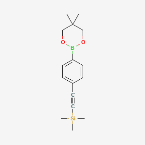 molecular formula C16H23BO2Si B12569985 1,3,2-Dioxaborinane, 5,5-dimethyl-2-[4-[(trimethylsilyl)ethynyl]phenyl]- CAS No. 183677-72-7