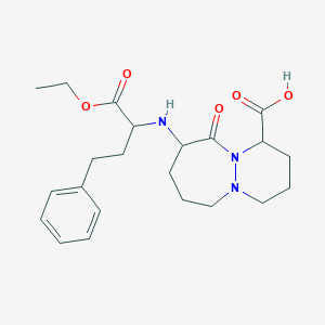 molecular formula C22H31N3O5 B012570 7-[(1-Ethoxy-1-oxo-4-phenylbutan-2-yl)amino]-6-oxo-1,2,3,4,7,8,9,10-octahydropyridazino[1,2-a]diazepine-4-carboxylic acid CAS No. 104013-57-2