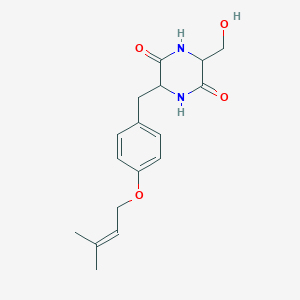molecular formula C17H22N2O4 B1257006 3-(Hydroxymethyl)-6-[4-(3-methylbut-2-enyloxy)benzyl]piperazine-2,5-dione 
