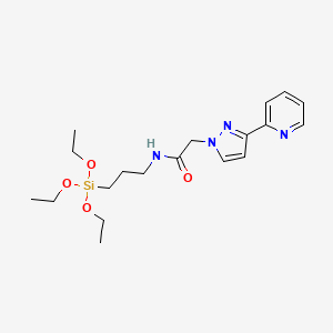 molecular formula C19H30N4O4Si B12570076 (3-Triethoxysilylpropyl)[3-(2-pyridyl)-1-pyrazolyl]acetamide 