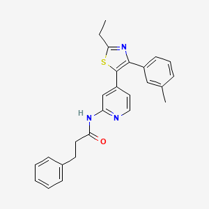 molecular formula C26H25N3OS B12570102 N-[4-(2-Ethyl-4-m-tolyl-thiazol-5-yl)-pyridin-2-yl]-3-phenyl-propionamide CAS No. 303162-80-3