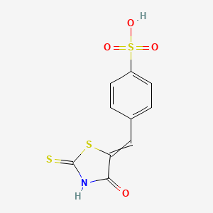 molecular formula C10H7NO4S3 B12570168 4-[(4-Oxo-2-sulfanylidene-1,3-thiazolidin-5-ylidene)methyl]benzene-1-sulfonic acid CAS No. 303154-35-0