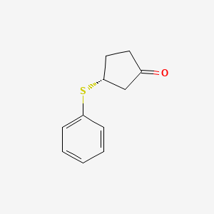 molecular formula C11H12OS B12570175 (3R)-3-(Phenylsulfanyl)cyclopentan-1-one CAS No. 194141-22-5