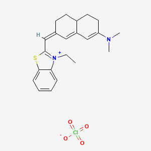 molecular formula C22H27ClN2O4S B12570189 2-([7-(Dimethylamino)-4,4A,5,6-tetrahydro-2(3H)-naphthalenylidene]methyl)-3-ethyl-1,3-benzothiazol-3-ium perchlorate 