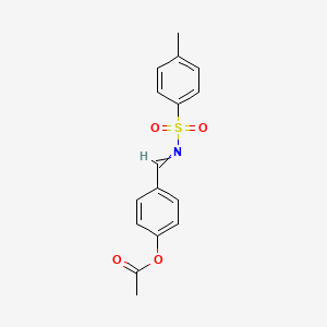 molecular formula C16H15NO4S B12570197 4-{[(4-Methylbenzene-1-sulfonyl)imino]methyl}phenyl acetate CAS No. 193675-42-2