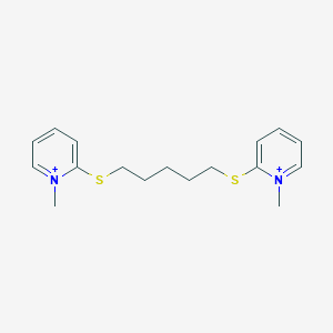 molecular formula C17H24N2S2+2 B12570265 Pyridinium, 2,2'-[1,5-pentanediylbis(thio)]bis[1-methyl- CAS No. 184679-70-7