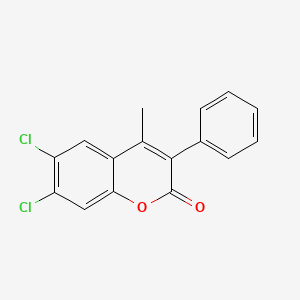 molecular formula C16H10Cl2O2 B12570280 6,7-Dichloro-4-methyl-3-phenylcoumarin CAS No. 288399-87-1