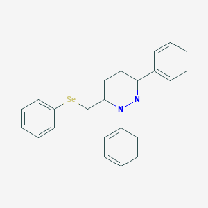 molecular formula C23H22N2Se B12570295 Pyridazine, 1,4,5,6-tetrahydro-1,3-diphenyl-6-[(phenylseleno)methyl]- CAS No. 191794-03-3