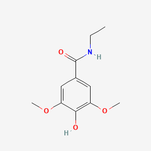 molecular formula C11H15NO4 B12570331 Benzamide, N-ethyl-4-hydroxy-3,5-dimethoxy- CAS No. 192724-37-1