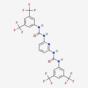 molecular formula C23H13F12N5O2 B12570406 N,N'-Pyridine-2,6-diylbis{N'-[3,5-bis(trifluoromethyl)phenyl]urea} CAS No. 192578-10-2