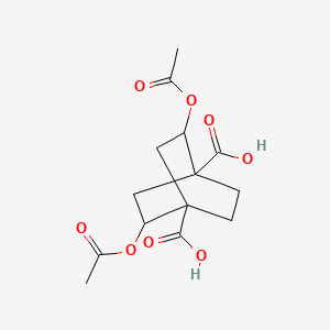 molecular formula C14H18O8 B12570407 2,5-Bis(acetyloxy)bicyclo[2.2.2]octane-1,4-dicarboxylic acid CAS No. 190062-36-3