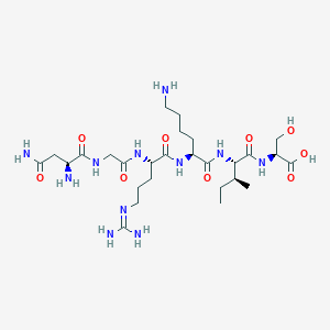 molecular formula C27H51N11O9 B12570611 L-Asparaginylglycyl-N~5~-(diaminomethylidene)-L-ornithyl-L-lysyl-L-isoleucyl-L-serine CAS No. 189038-05-9