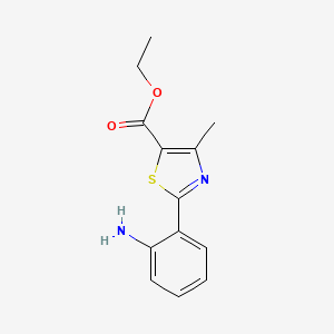 molecular formula C13H14N2O2S B12570616 Ethyl 2-(2-aminophenyl)-4-methylthiazole-5-carboxylate 