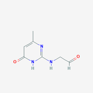 molecular formula C7H9N3O2 B12570617 Acetaldehyde,[(1,4-dihydro-6-methyl-4-oxo-pyrimidin-2-YL)amino]- 
