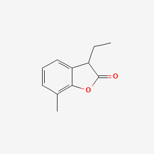 molecular formula C11H12O2 B12570690 3-Ethyl-7-methyl-1-benzofuran-2(3H)-one CAS No. 175092-79-2