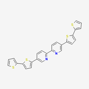 molecular formula C26H16N2S4 B12570785 5,5'-Di([2,2'-bithiophen]-5-yl)-2,2'-bipyridine CAS No. 181312-64-1