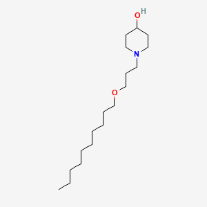 molecular formula C18H37NO2 B12570789 1-[3-(Decyloxy)propyl]piperidin-4-OL CAS No. 192512-12-2