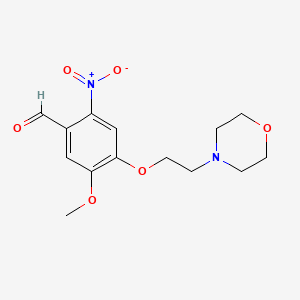 molecular formula C14H18N2O6 B12570934 5-Methoxy-4-[2-(morpholin-4-yl)ethoxy]-2-nitrobenzaldehyde CAS No. 334025-85-3