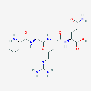 molecular formula C20H38N8O6 B12570954 L-Leucyl-L-alanyl-N~5~-(diaminomethylidene)-L-ornithyl-L-glutamine CAS No. 193275-04-6