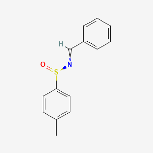 molecular formula C14H13NOS B12570984 N-Benzylidene-4-methylbenzene-1-sulfinamide CAS No. 174590-05-7
