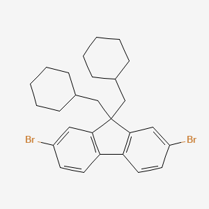 molecular formula C27H32Br2 B12571019 2,7-Dibromo-9,9-bis(cyclohexylmethyl)-9H-fluorene CAS No. 560087-19-6