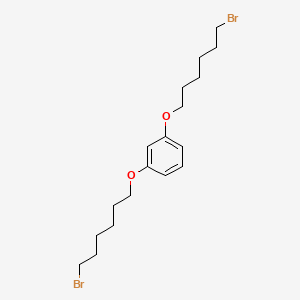 molecular formula C18H28Br2O2 B12571066 Benzene, 1,3-bis[(6-bromohexyl)oxy]- CAS No. 194854-06-3