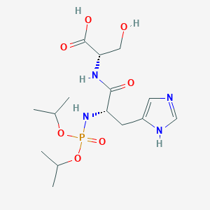 molecular formula C15H27N4O7P B12571098 N-{Bis[(propan-2-yl)oxy]phosphoryl}-L-histidyl-L-serine CAS No. 180894-18-2
