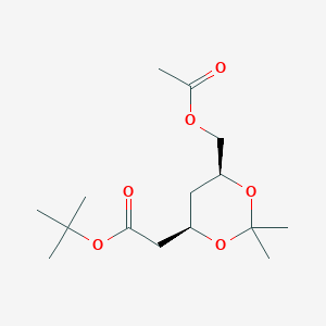 molecular formula C15H26O6 B125711 tert-Butyl (4R-cis)-6-[(acetyloxy)methyl]-2,2-dimethyl-1,3-dioxane-4-acetate CAS No. 154026-95-6