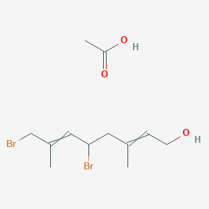 molecular formula C12H20Br2O3 B12571102 Acetic acid;5,8-dibromo-3,7-dimethylocta-2,6-dien-1-ol CAS No. 297772-53-3