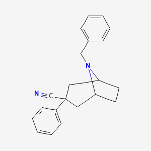 molecular formula C21H22N2 B12571118 8-Benzyl-3-phenyl-8-azabicyclo[3.2.1]octane-3-carbonitrile CAS No. 185982-19-8