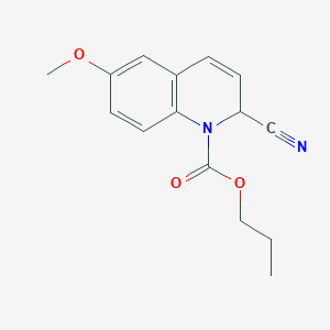 molecular formula C15H16N2O3 B12571124 propyl 2-cyano-6-methoxy-2H-quinoline-1-carboxylate CAS No. 191979-07-4