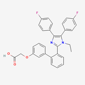 molecular formula C31H24F2N2O3 B12571126 Acetic acid, 2-[[2'-[1-ethyl-4,5-bis(4-fluorophenyl)-1H-imidazol-2-yl][1,1'-biphenyl]-3-yl]oxy]- 