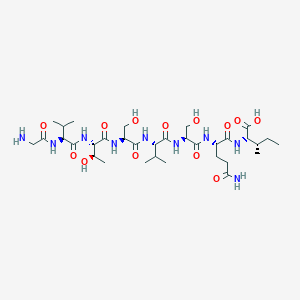 molecular formula C33H59N9O13 B12571198 Glycyl-L-valyl-L-threonyl-L-seryl-L-valyl-L-seryl-L-glutaminyl-L-isoleucine CAS No. 194091-17-3