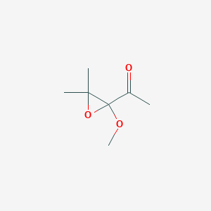 molecular formula C7H12O3 B125712 1-(2-Methoxy-3,3-dimethyloxiran-2-yl)ethanone CAS No. 141080-99-1