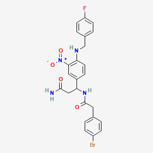 3-[[2-(4-Bromophenyl)-1-oxoethyl]amino]-3-[4-[(4-fluorophenyl)methylamino]-3-nitrophenyl]propanamide
