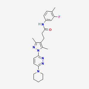 3-[3,5-dimethyl-1-[6-(1-piperidinyl)-3-pyridazinyl]-4-pyrazolyl]-N-(3-fluoro-4-methylphenyl)propanamide