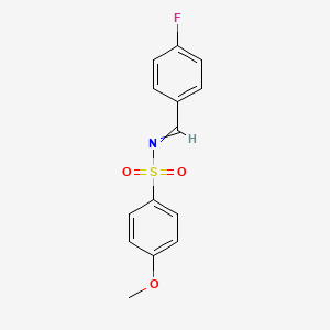 molecular formula C14H12FNO3S B12571278 N-[(4-Fluorophenyl)methylidene]-4-methoxybenzene-1-sulfonamide CAS No. 612063-40-8
