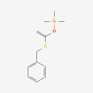molecular formula C12H18OSSi B12571292 Silane, trimethyl[[1-[(phenylmethyl)thio]ethenyl]oxy]- CAS No. 177658-15-0