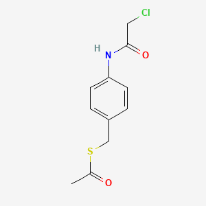 molecular formula C11H12ClNO2S B12571368 S-{[4-(2-Chloroacetamido)phenyl]methyl} ethanethioate CAS No. 614760-00-8