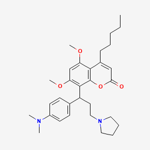 8-[1-[4-(Dimethylamino)phenyl]-3-(1-pyrrolidinyl)propyl]-5,7-dimethoxy-4-pentyl-1-benzopyran-2-one