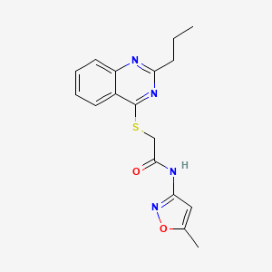 molecular formula C17H18N4O2S B12571380 N-(5-Methyl-isoxazol-3-yl)-2-(2-propyl-quinazolin-4-ylsulfanyl)-acetamide 