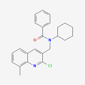 molecular formula C24H25ClN2O B12571435 N-[(2-chloro-8-methylquinolin-3-yl)methyl]-N-cyclohexylbenzamide CAS No. 606095-34-5