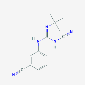 molecular formula C13H15N5 B12571474 Guanidine, N-cyano-N'-(3-cyanophenyl)-N''-(1,1-dimethylethyl)- CAS No. 185500-62-3