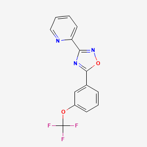 molecular formula C14H8F3N3O2 B12571502 3-(Pyridin-2-yl)-5-[3-(trifluoromethoxy)phenyl]-1,2,4-oxadiazole CAS No. 327056-14-4