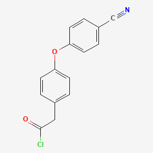 molecular formula C15H10ClNO2 B12571511 Benzeneacetyl chloride, 4-(4-cyanophenoxy)- CAS No. 190956-38-8