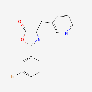 molecular formula C15H9BrN2O2 B12571578 5(4H)-Oxazolone, 2-(3-bromophenyl)-4-(3-pyridinylmethylene)- 